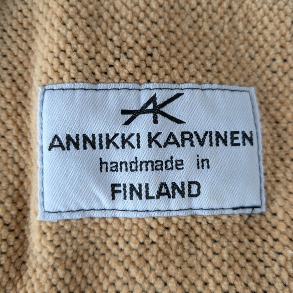 Anniki Karvinen Finland Handmade Cotton Vest Size S Tan Black Designer Womens - Picture 3 of 12